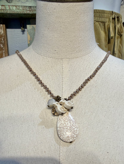 Sandra Ling Long Dove Necklace