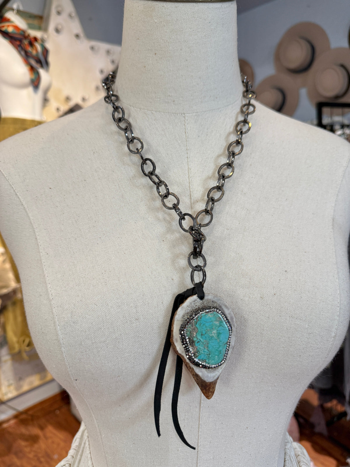 Sandra Ling Antler Shed Necklace