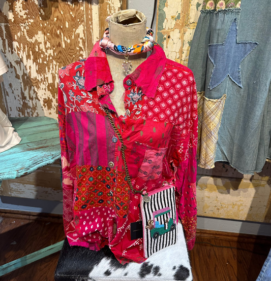 Pink Patchwork Jaded Gypsy Top