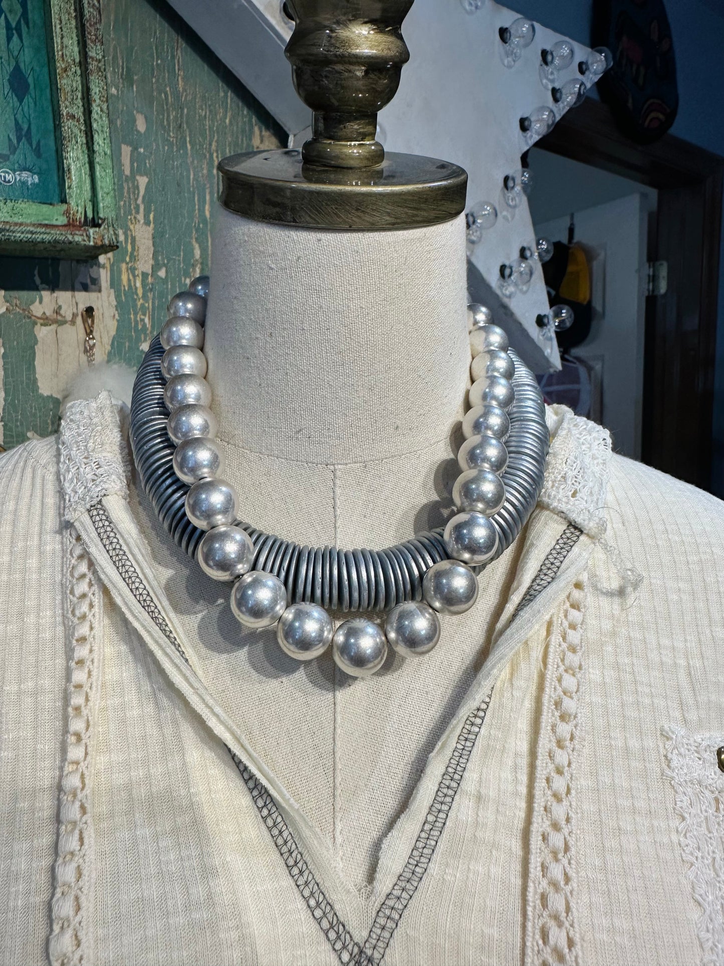 Inspired Silver Ball Necklace