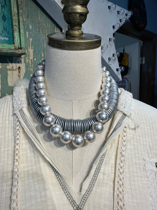 Inspired Silver Ball Necklace
