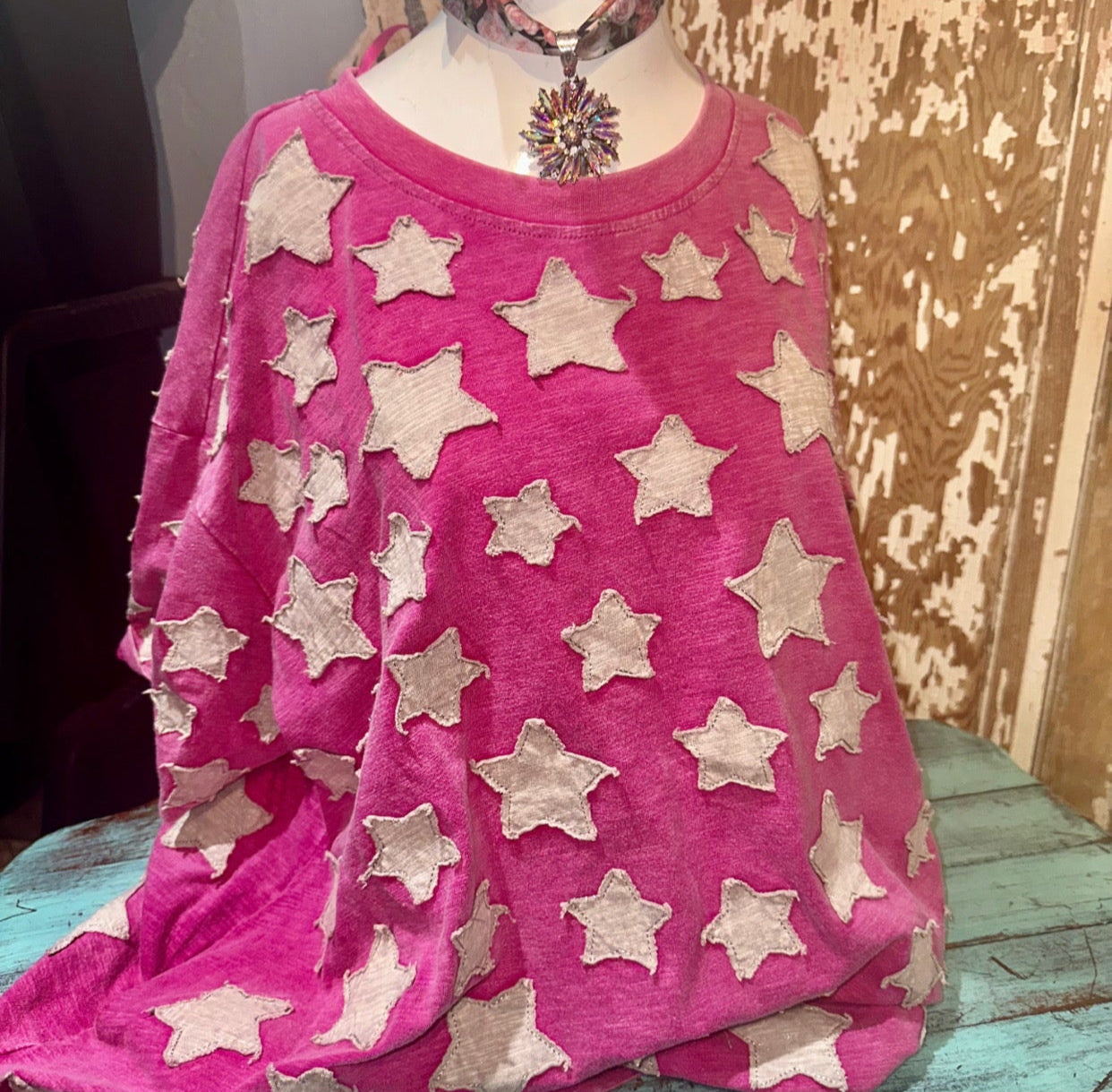 Dark Pink Fully Wrapped Star Top