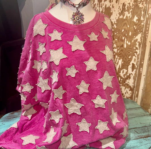Dark Pink Fully Wrapped Star Top