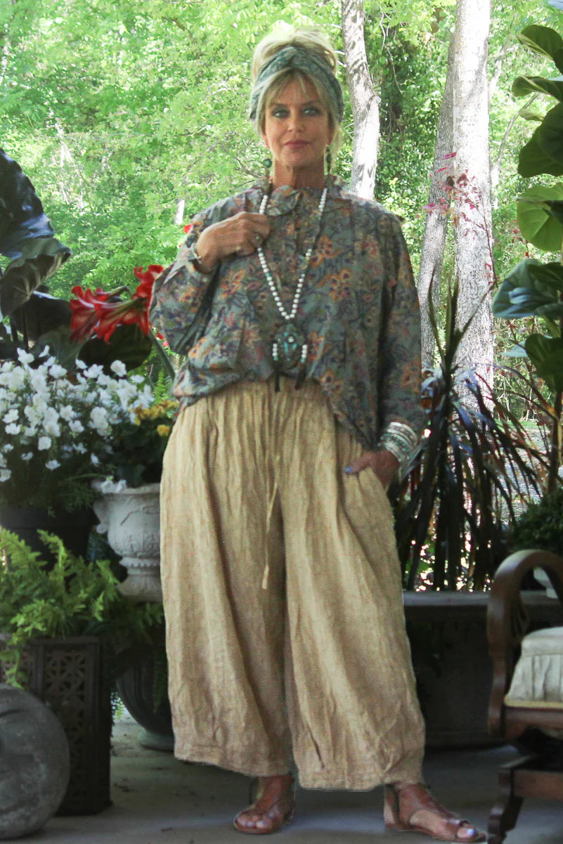 Jaded Gypsy Quilted Paths Pants - Golden