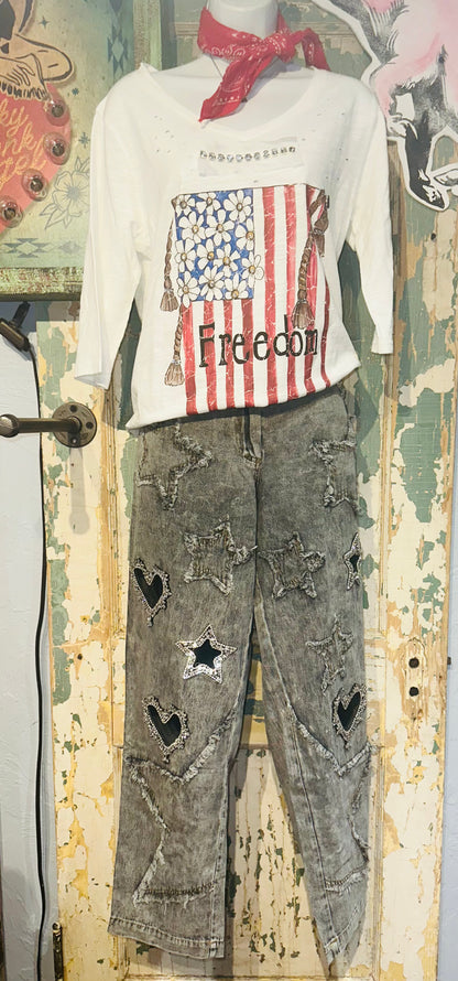 A Rare Bird Black Distressed Design Denim Pants