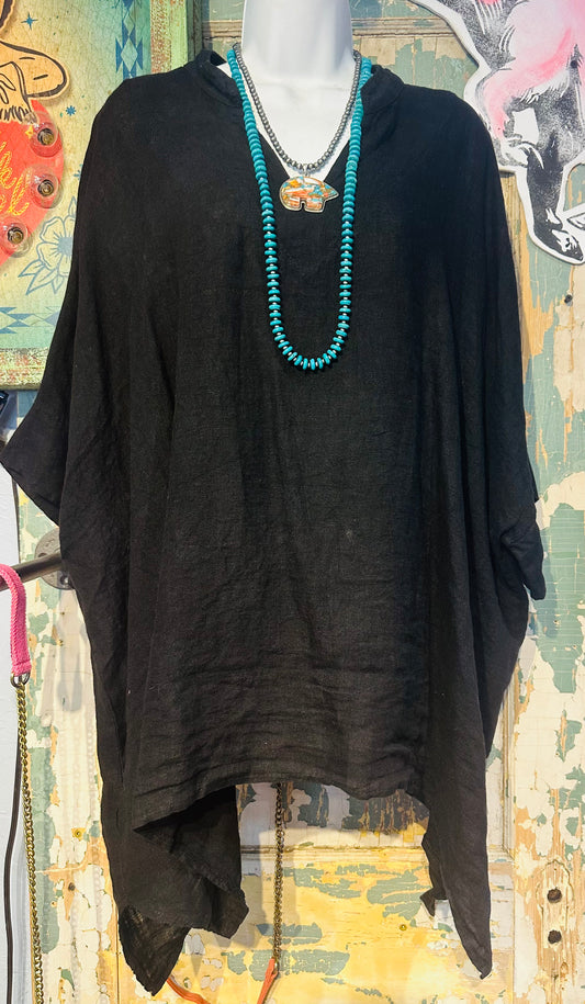 Linen Black Top