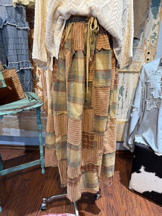Paperlace Patched Wide Leg Skirt