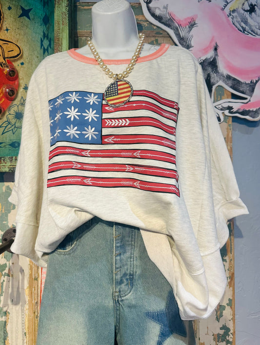 Oversized Arrow Flag Tee