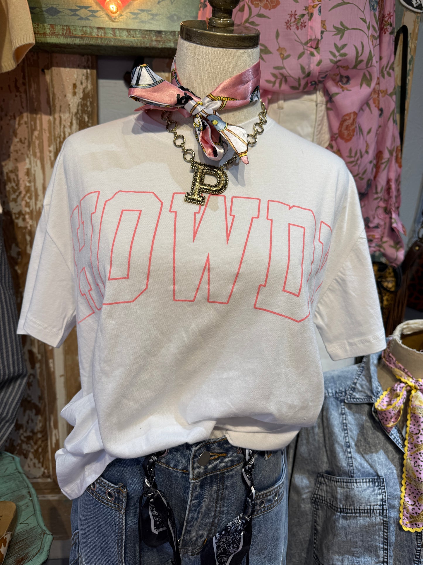 Howdy Oversized Graphic Tee White