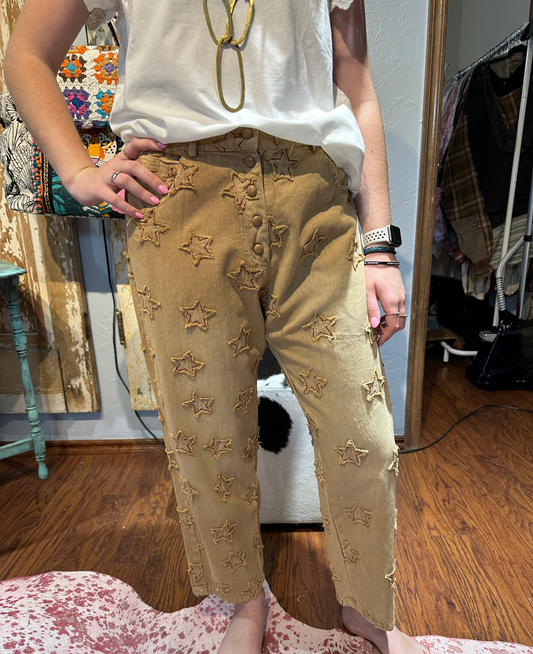 Paperlace Distressed Star Pants
