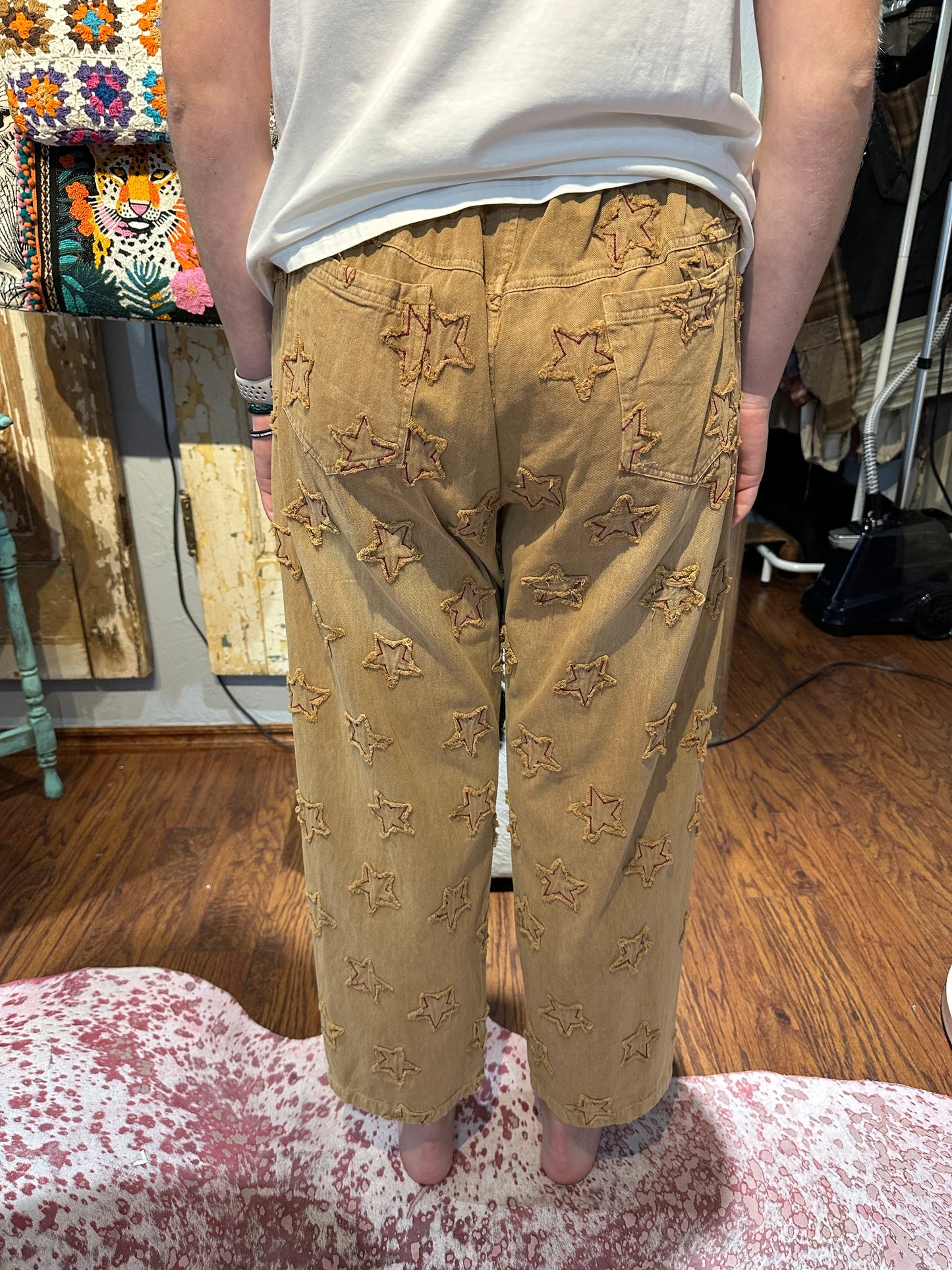 Paperlace Distressed Star Pants