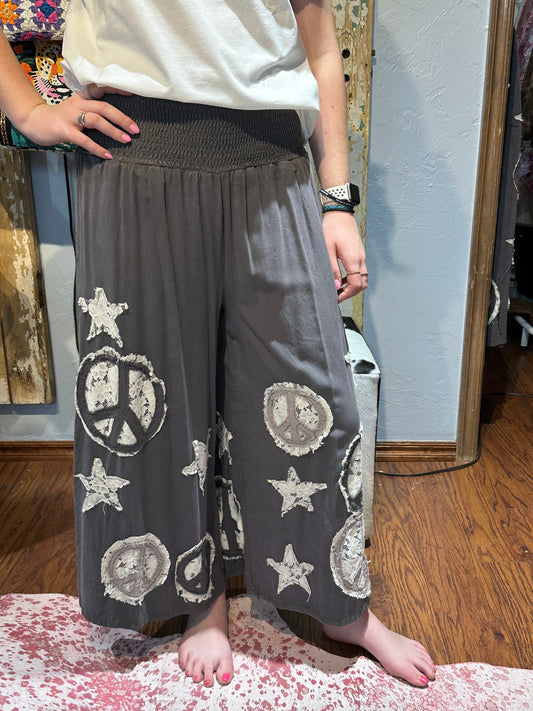 Oli & Hali Peace Star Patchwork Pants