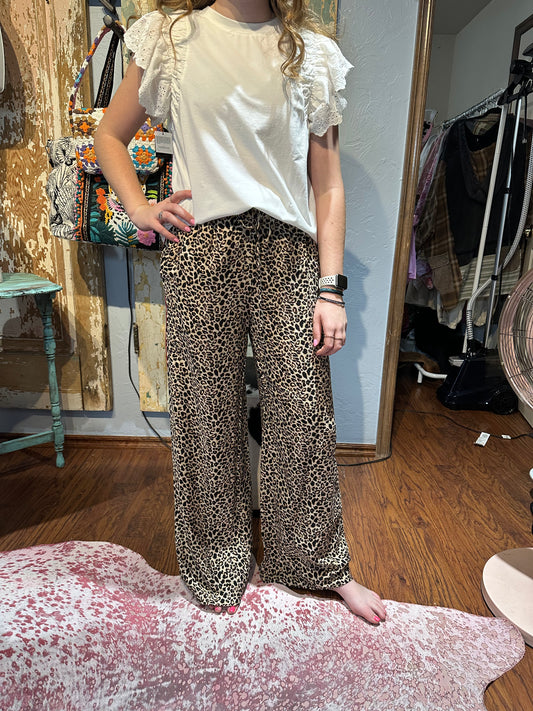 Leopard Print Track Pants