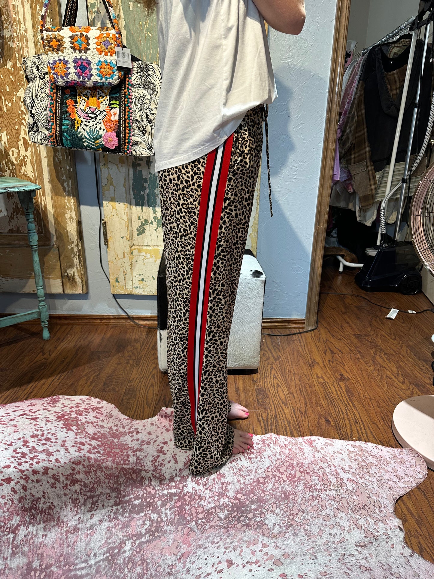Leopard Print Track Pants