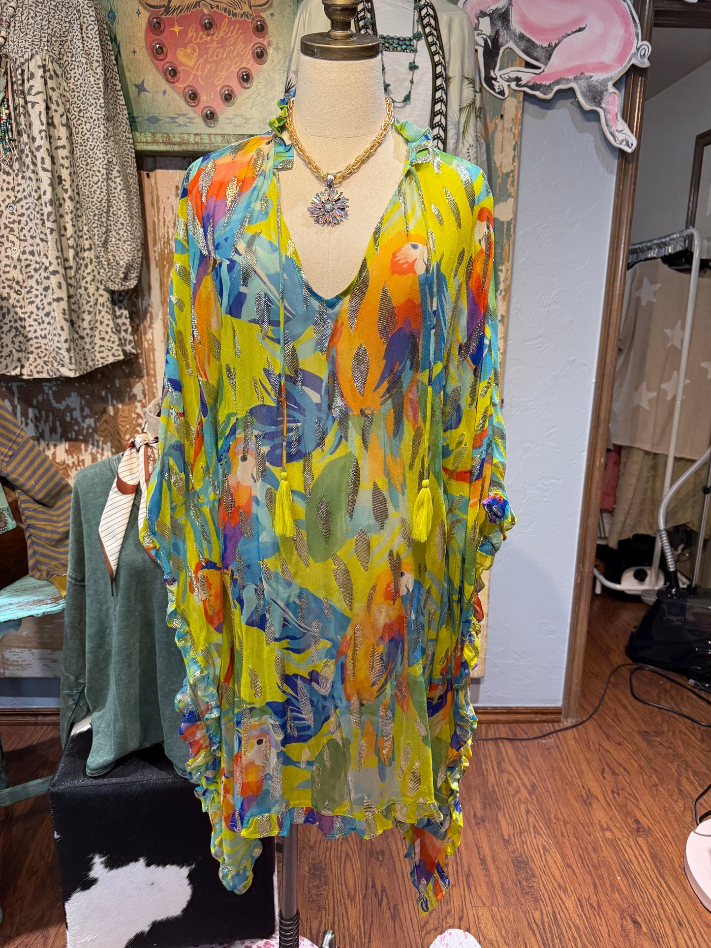 Jungle Love Mesh Tunic with Gold Metallic