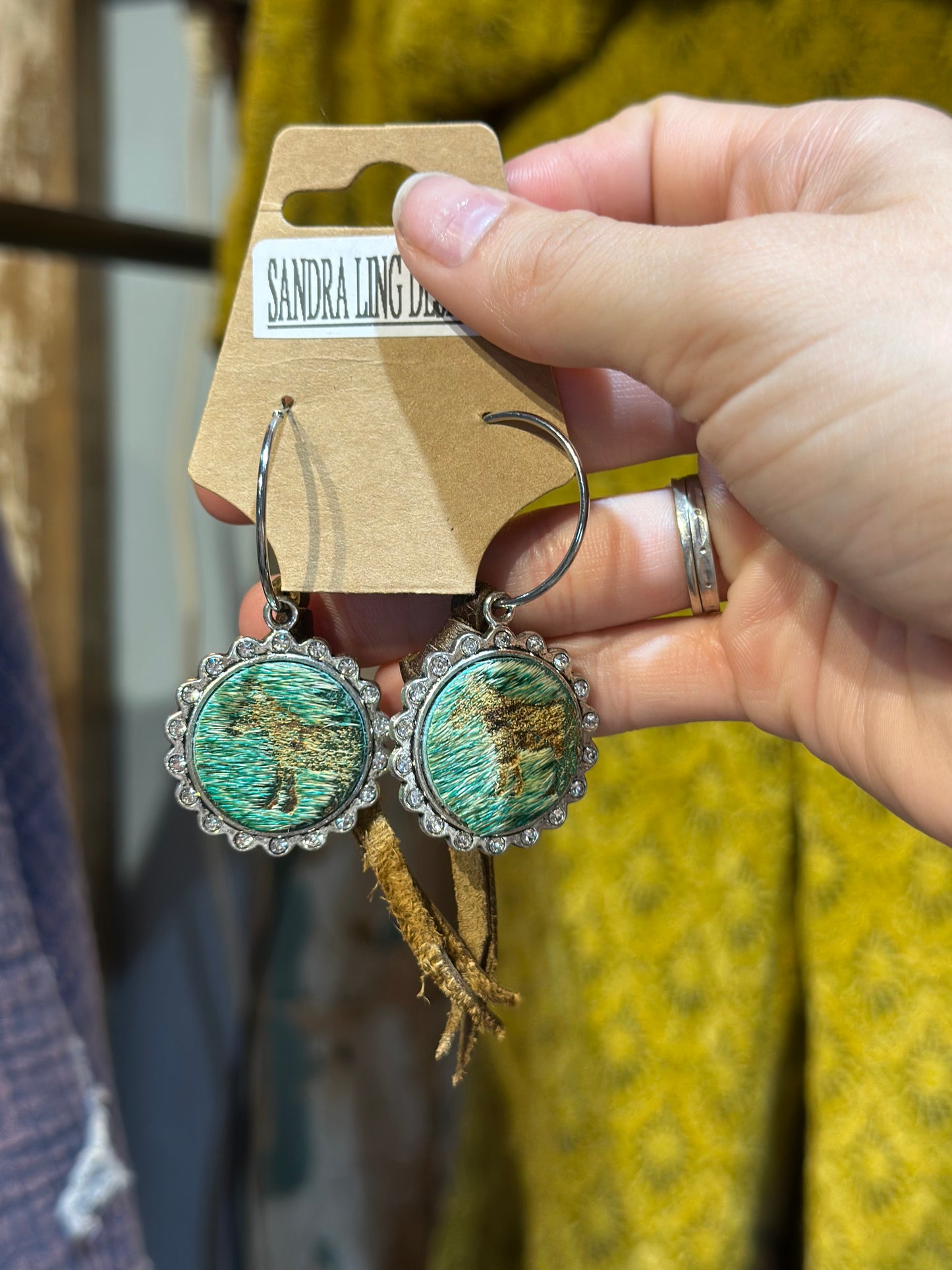 Sandra Ling Donkey Cowhide Earrings