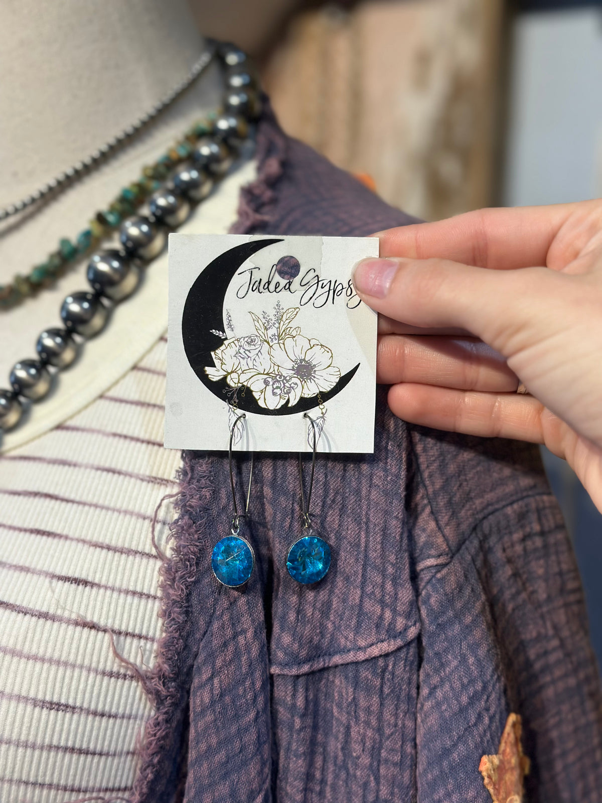 Jaded Gypsy Blue Crystal Earrings