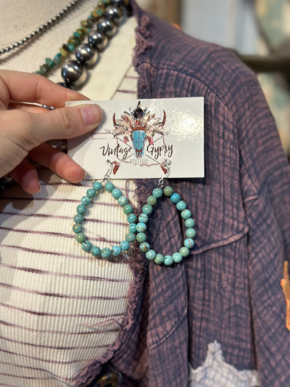 Inspired Turquoise Teardrop Earrings