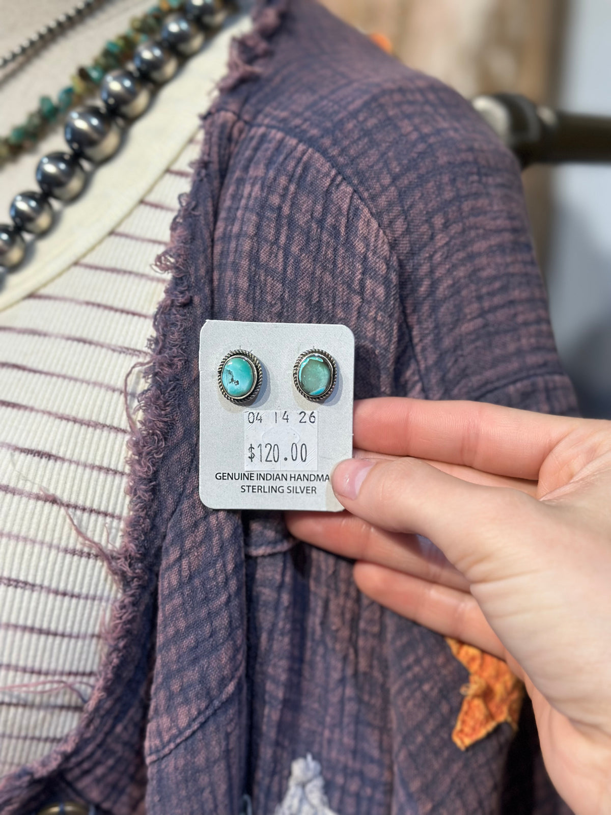 Navajo Sterling Silver & Golden Hills Studs