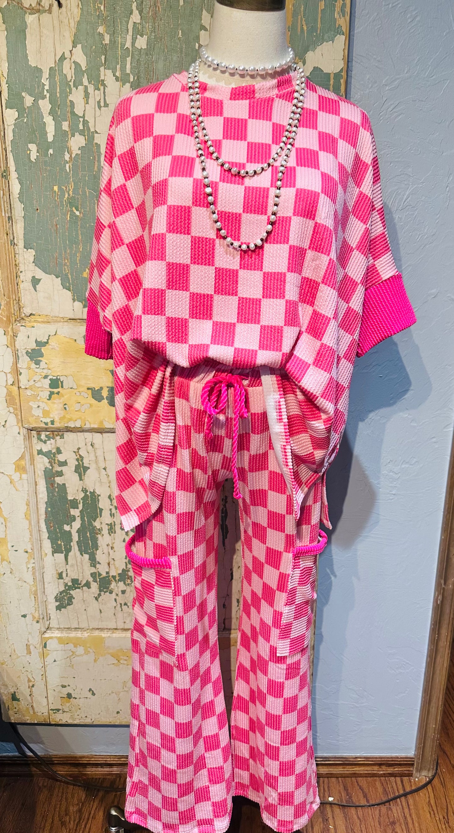 Pink Checkered Pants