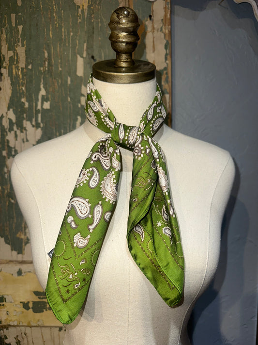 Green Paisley Twilly
