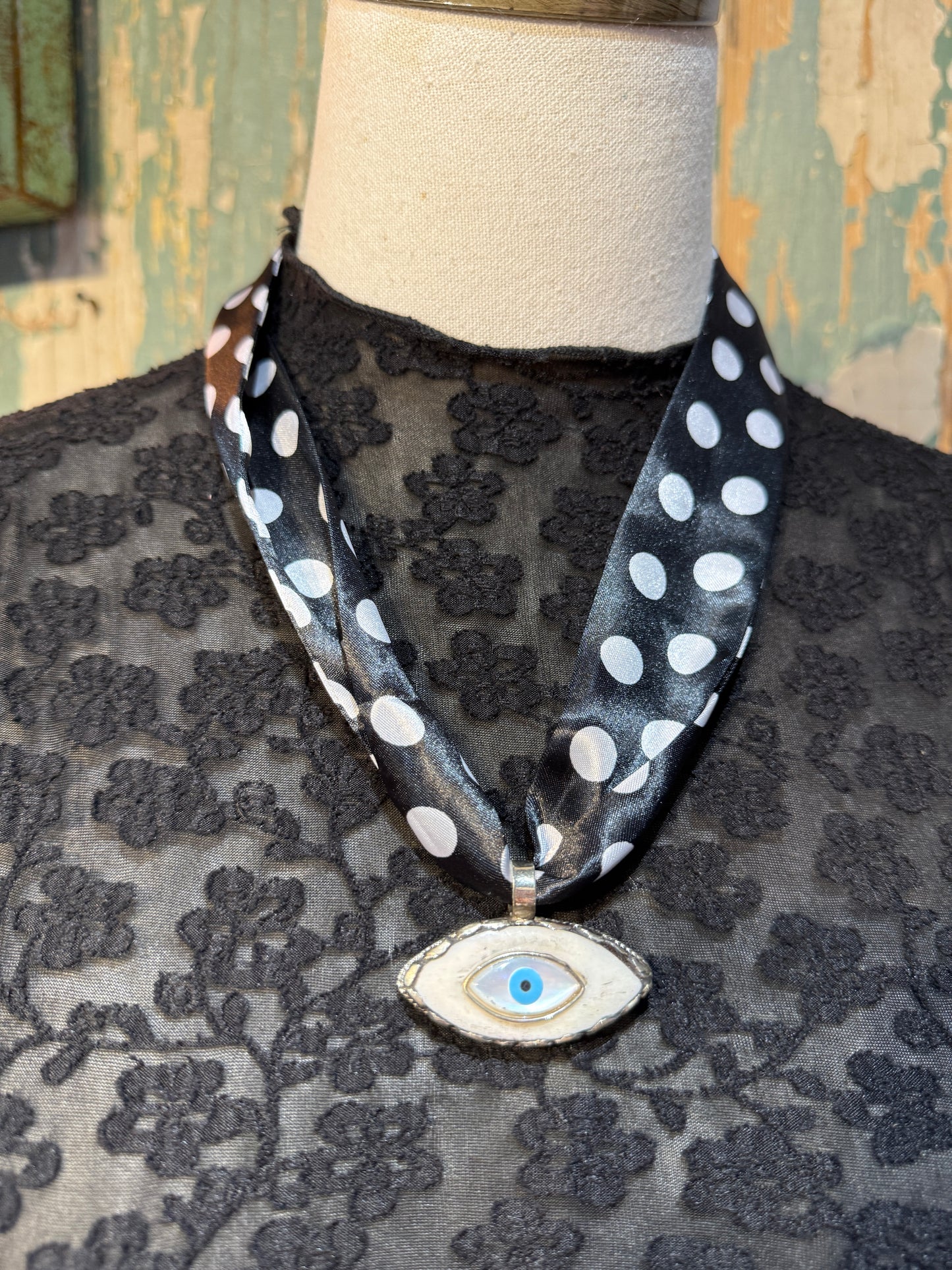 Eye Pendant on Polka Dot Twilly