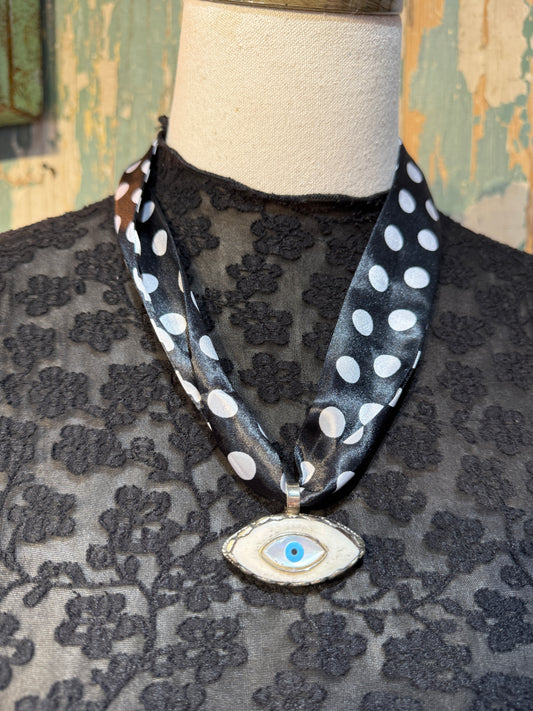 Eye Pendant on Polka Dot Twilly