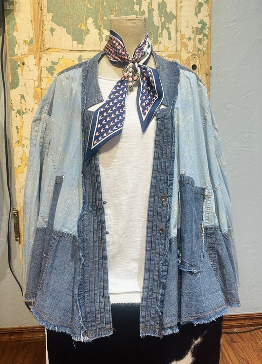 Denim Poncho Top