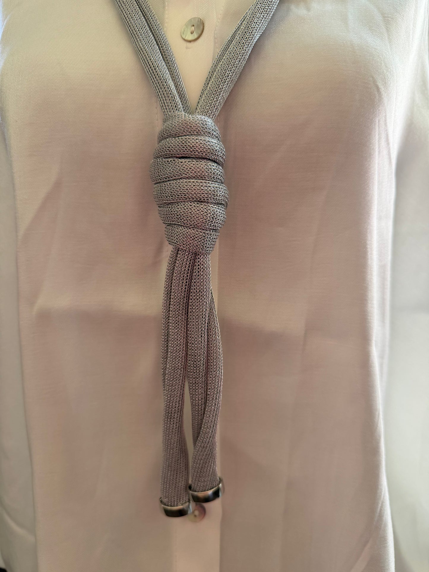 Long Mesh Knot Necklace