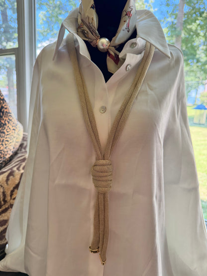 Long Mesh Knot Necklace