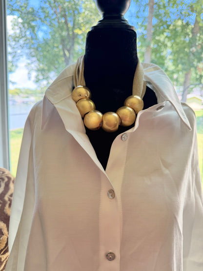 6 Gold Ball Mesh Necklace with Extender
