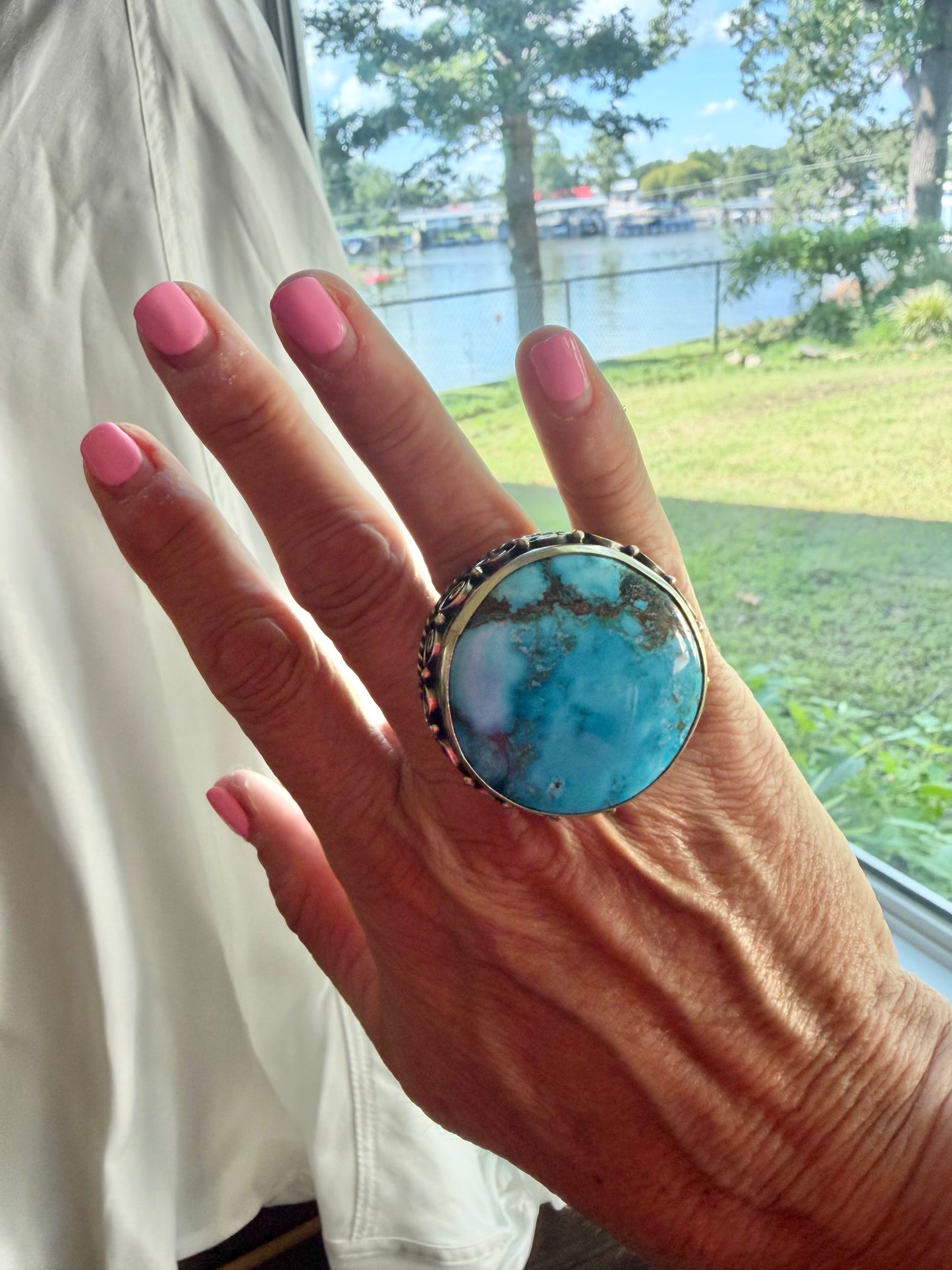 Genuine Turquoise Statement Ring