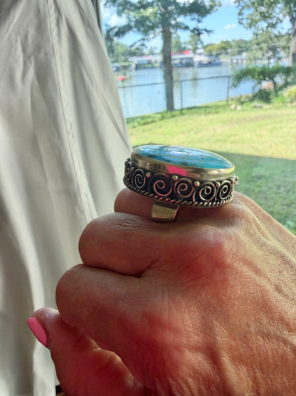 Genuine Turquoise Statement Ring
