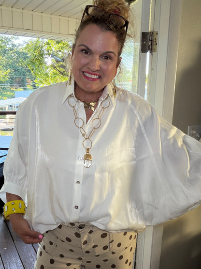 Puff Wide Long Sleeve Button Down Shirt