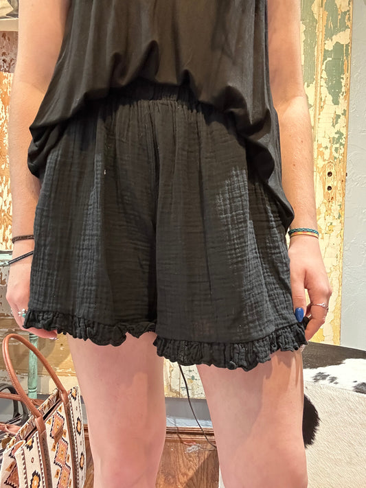 Black Gauze Shorts