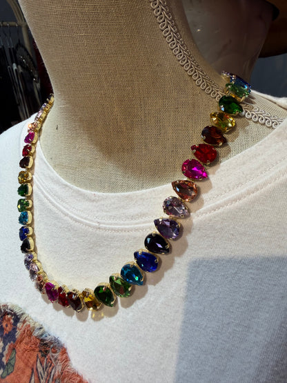 Colorful Crystal Layering Necklace
