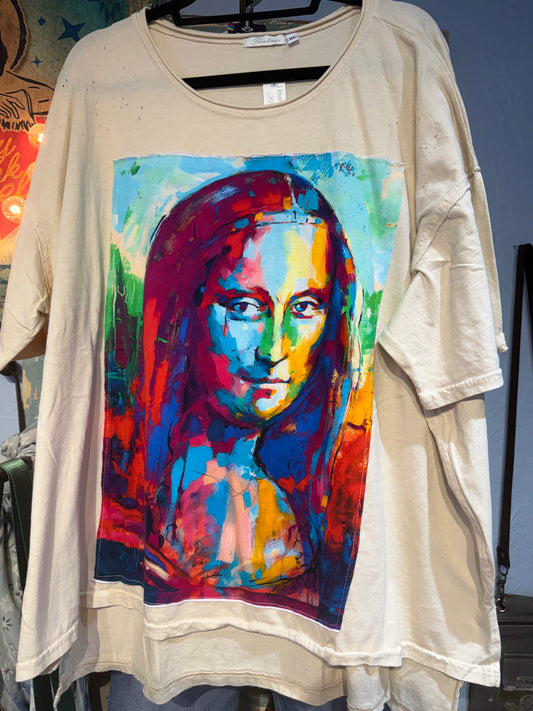 I Love Linen Colorful Mona Lisa