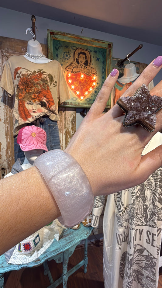 White Shimmer Resin Bracelet