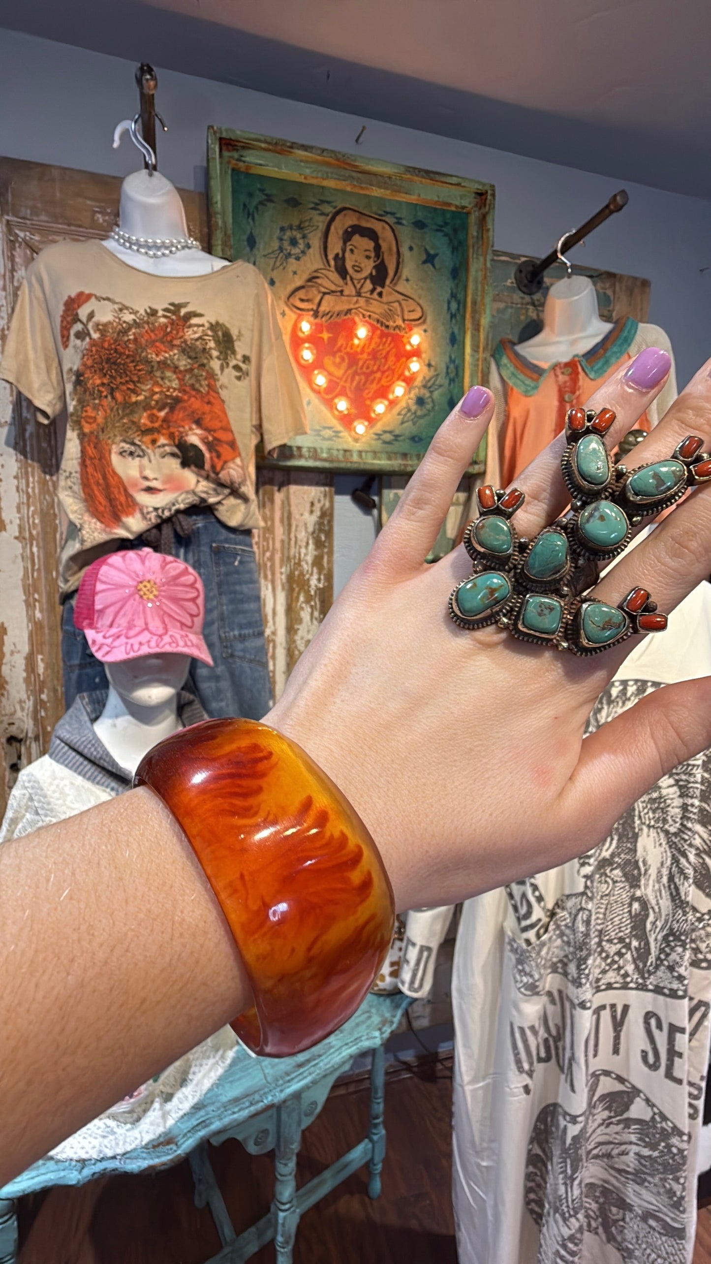Red and Orange Resin Bracelet
