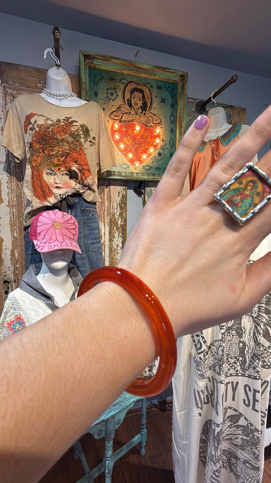 Small Orange Resin Bracelet