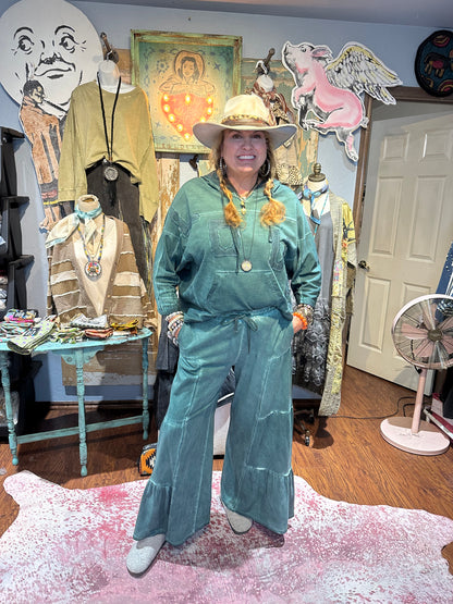 I Love Linen Teal Love Hoodie