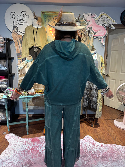 I Love Linen Teal Tiered Pants