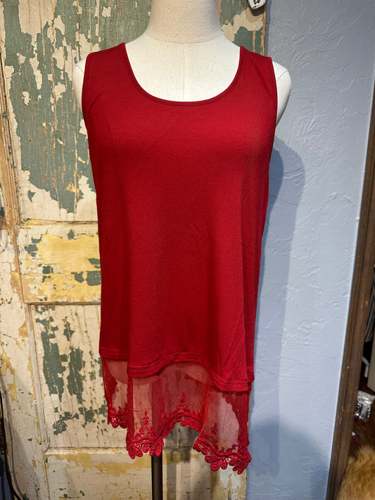 Red Lace Tank Top