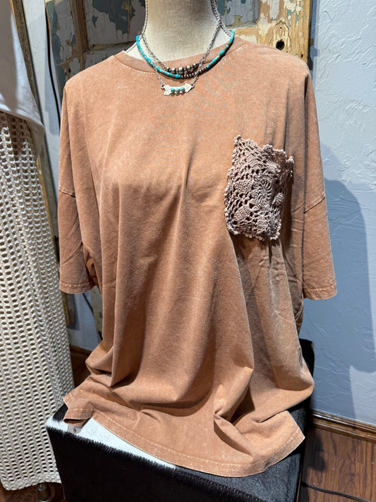 Crochet Pocket Tee Wooden