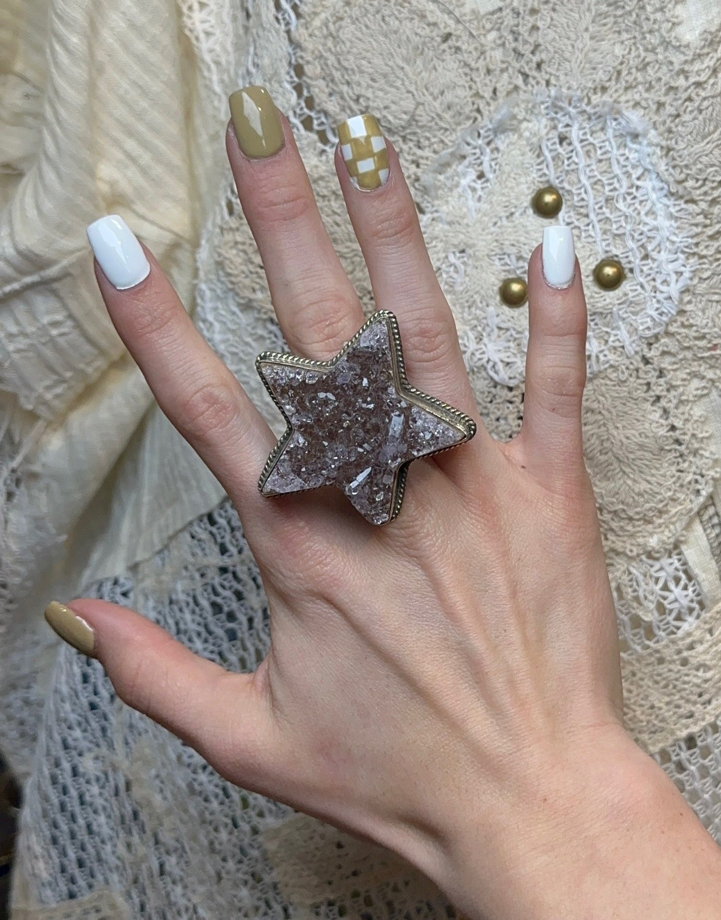 Purple Amethyst Star Ring