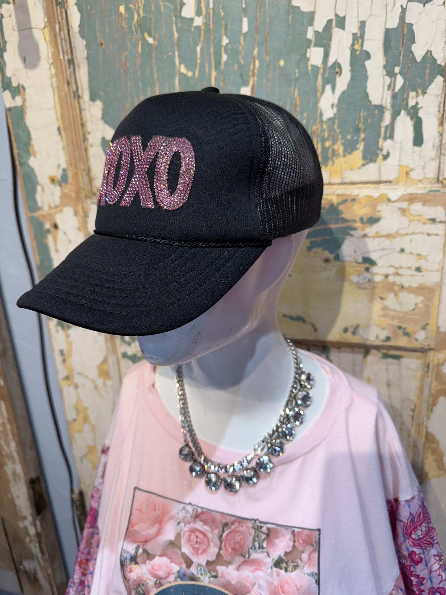 Black XOXO Trucker Hat