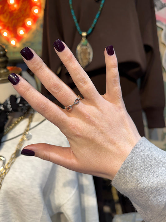 Chain Link Sterling Silver Layering Ring