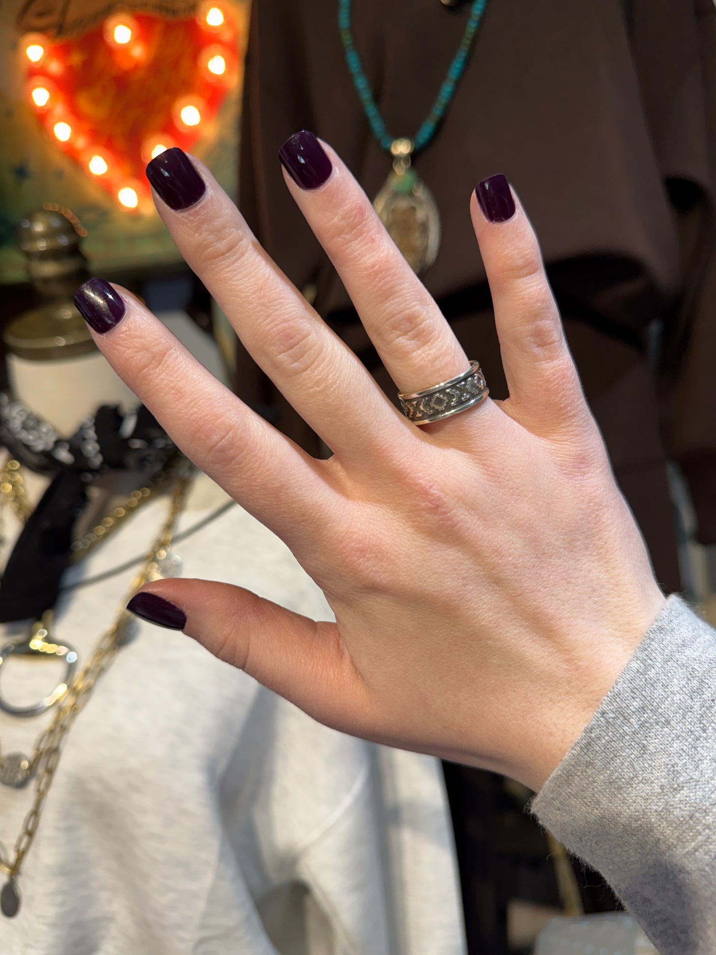 Aztec Sterling Silver Layering Ring