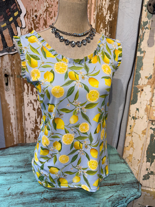 Light Blue Lemon Tank