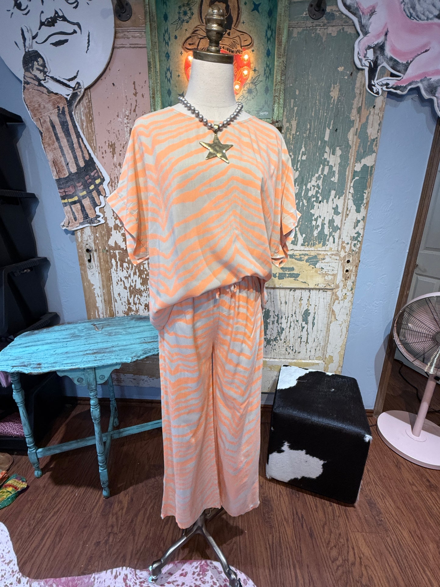Orange Zebra Top
